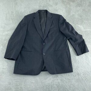 Joseph & Feiss Mens Black Wool 2-Button Blazer Jacket Size 44 Regular 5003